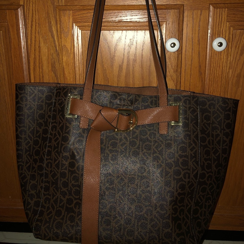 CK Calvin Klein logo tote bag mint
